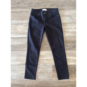 Free People Jeans Womens 28 Skinny Stretch Mid Rise Ankle Black Denim Minimalist